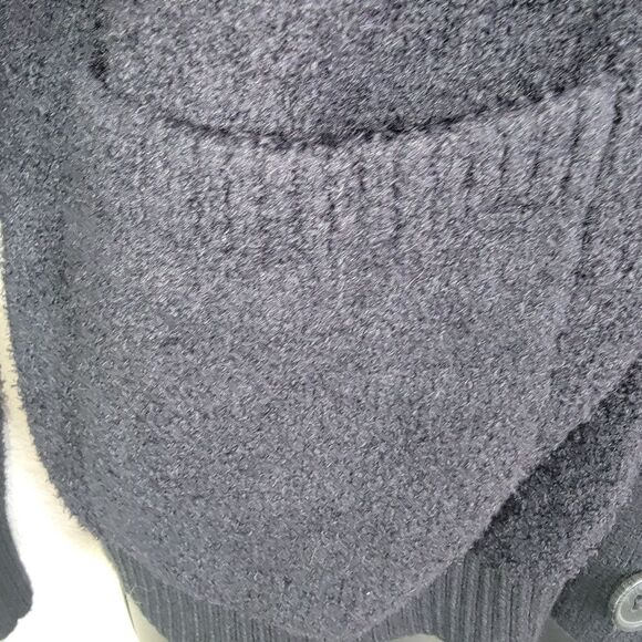 Joie black fuzzy button-up cardigan size Medium - Picture 3 of 6